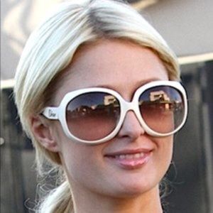 Dior “glossy” oversized sunglasses in off white